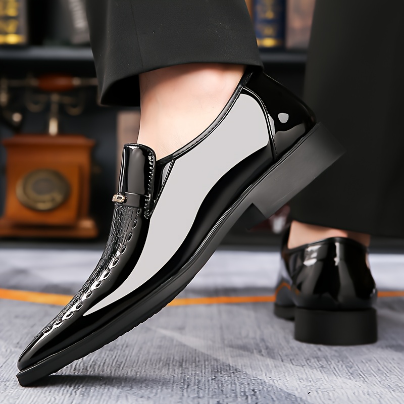 Mocassini Uomo In Pelle – Scarpe Eleganti A Punta, Slip-On Con Linguetta Elastica, Suola Antiscivolo, Perfetti Per Ufficio E Feste