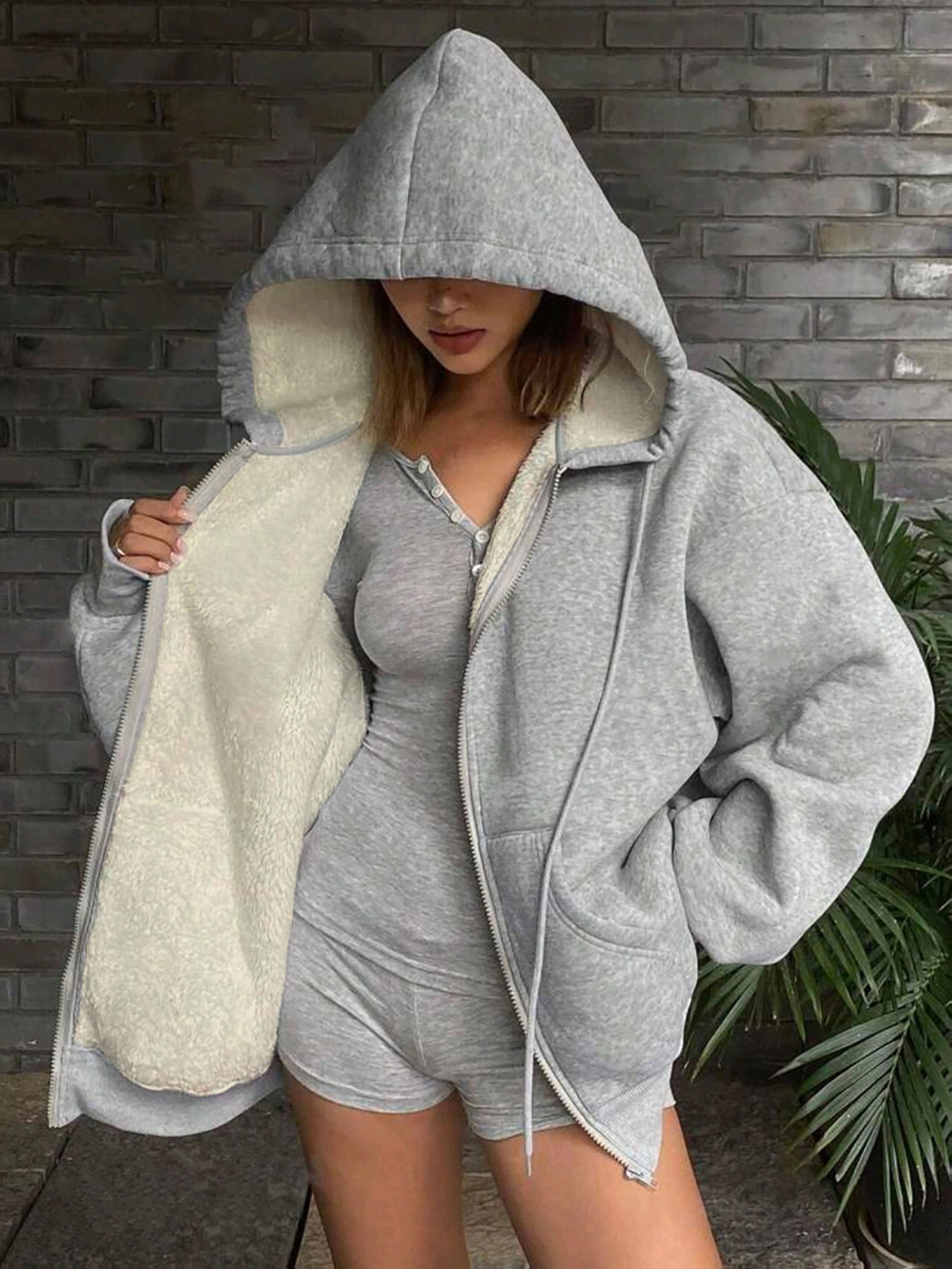 veste à capuche oversize style coréen femmes style coupe Temu