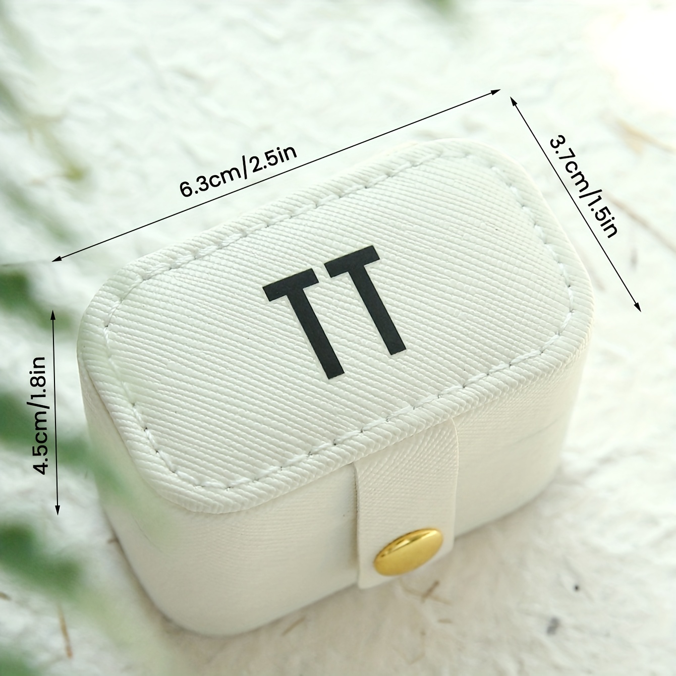 Custom Small Travel Jewelry Box, Personalized Initial Ring Box