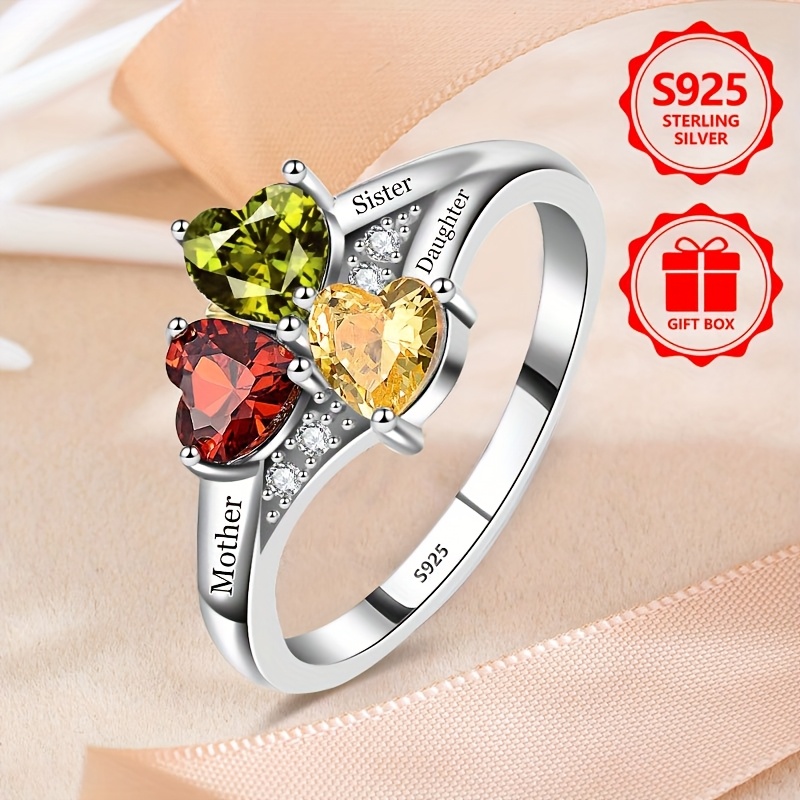 925 Silver Women's Ring with Colorful Stones