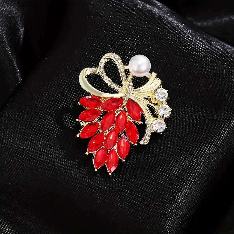TEMU Nuovo accessorio di strass con nastro, , , bouquet a , , corsage elegante, da cappotto versatile