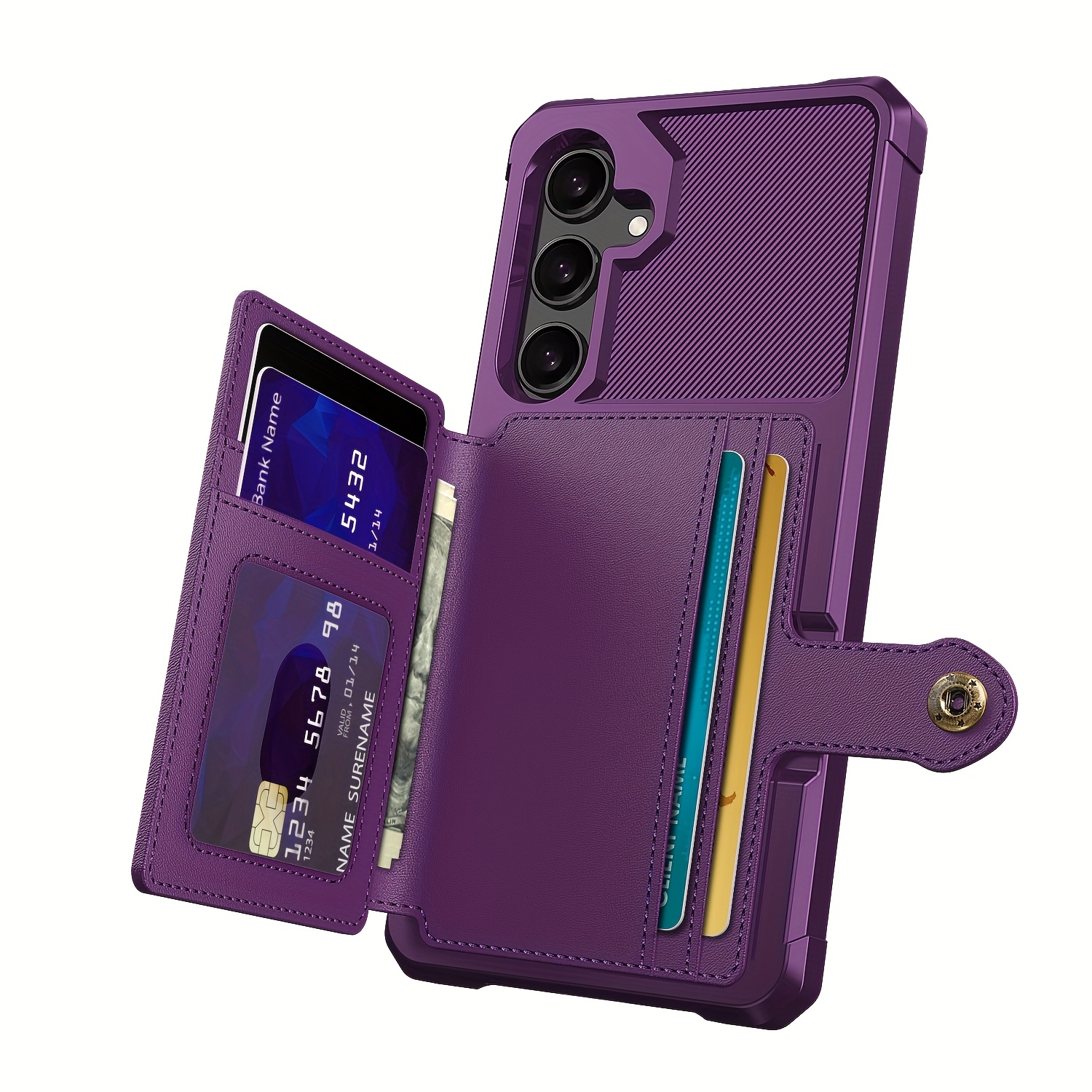 ZM03 Card Holder Faux Leather Case for 5G 5G Mobile Phone, with Card Slot, Compatible with Magnetic Car Mount, Heavy Duty Shockproof Durable Soft TPU Back Faux Leather Flip Wallet Cover - Image 58