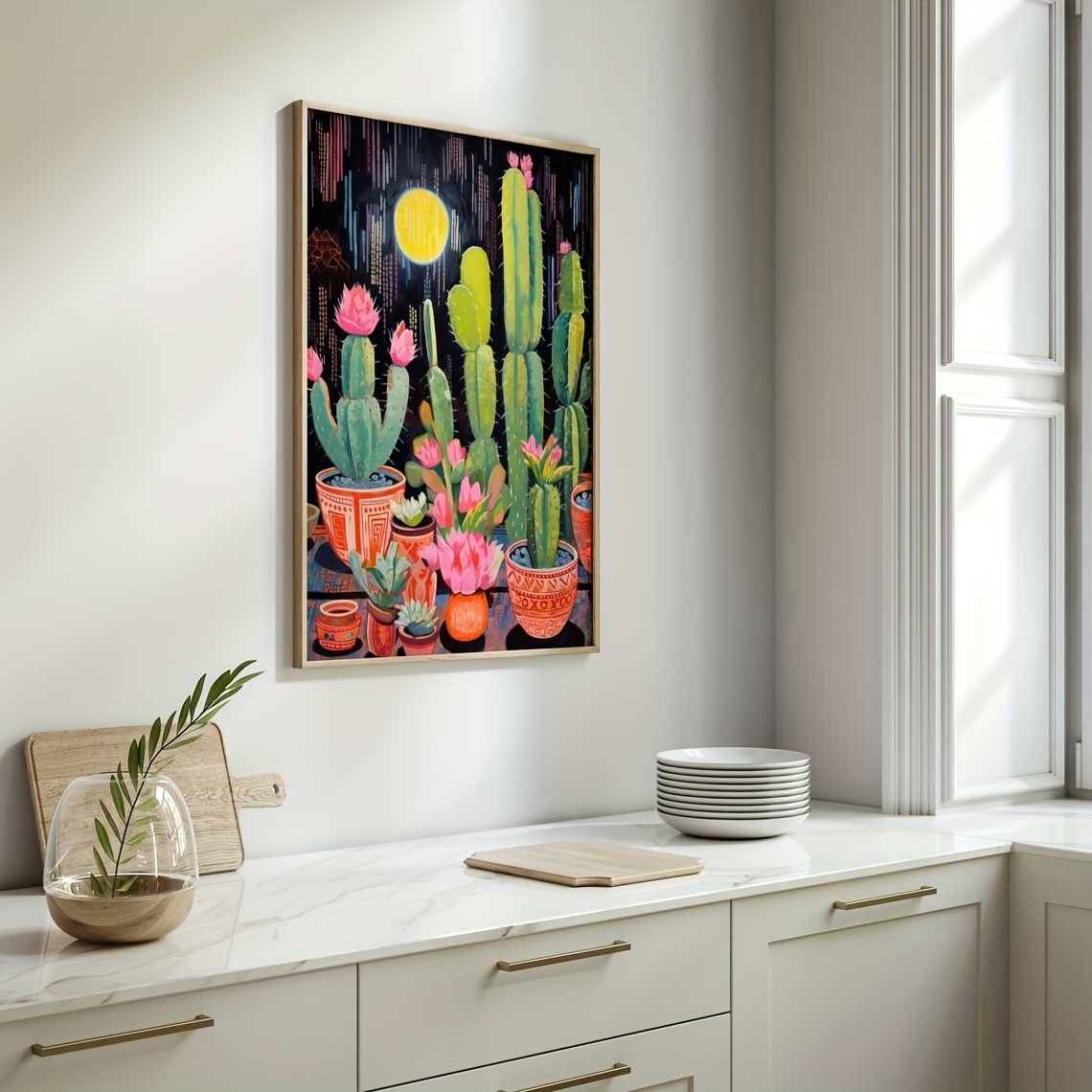 1 stck kaktus poster retro pflanze blume leinwand malerei - Temu Germany