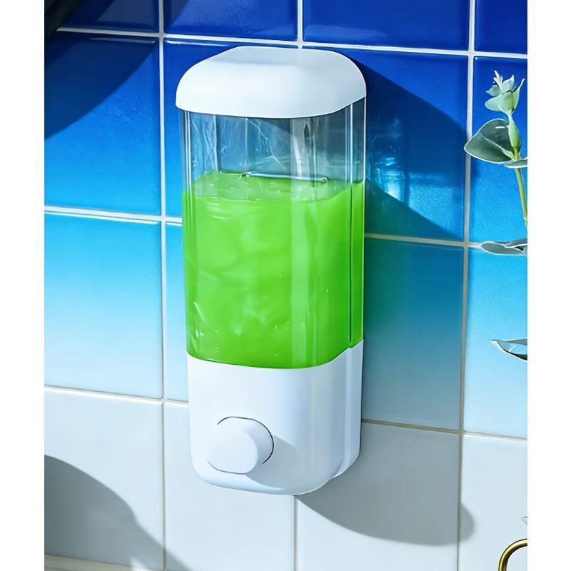 TEMU Double Soap Dispensers 250ml Abs Plastic With Adhesive Or Wall Mount With Screws Liquid Hand Shower Dispenser For Bathroom Gray