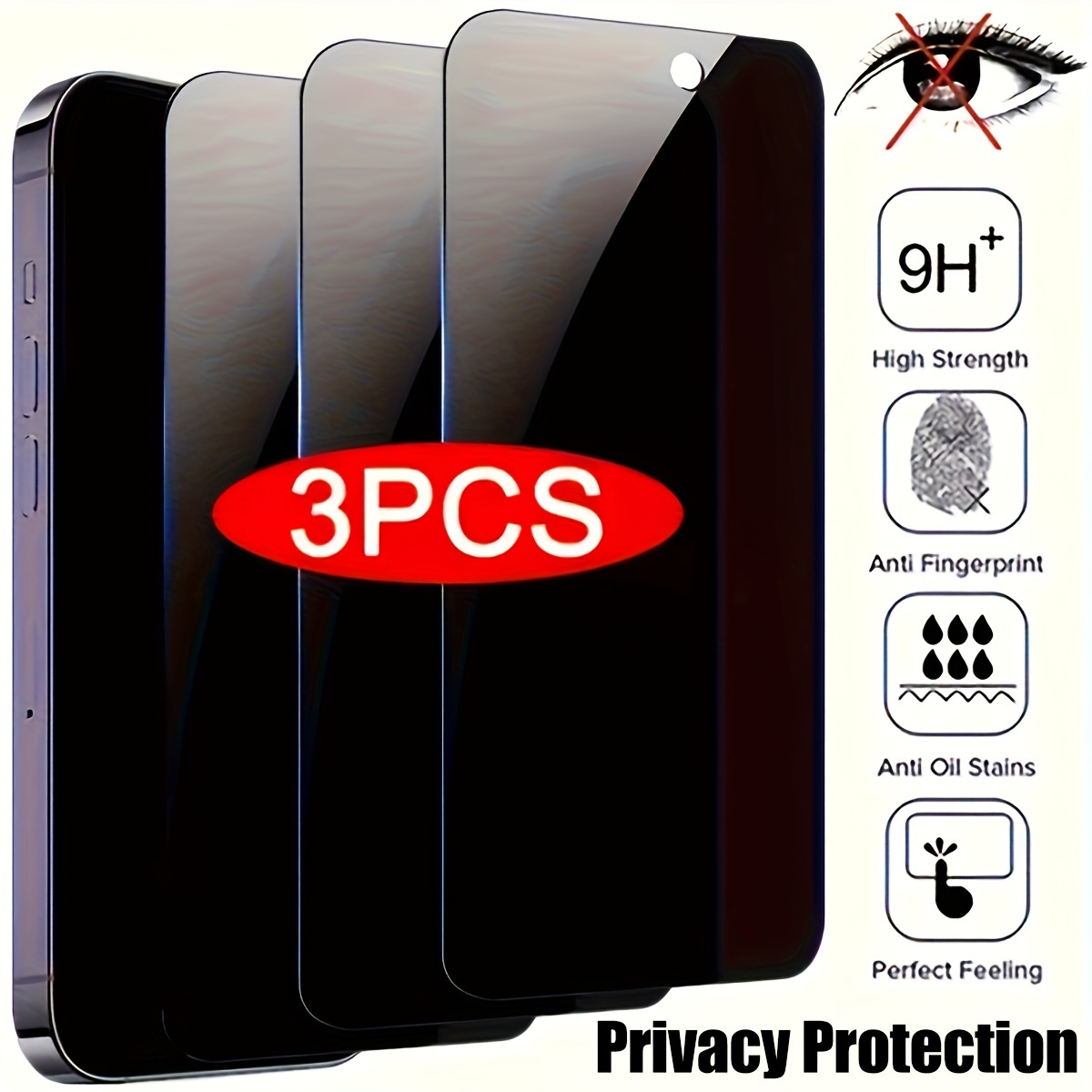 Verre Trempé pour iPhone Protection Anti Espion 15 14 13 12 11 Pro Max/Xs/XR/X