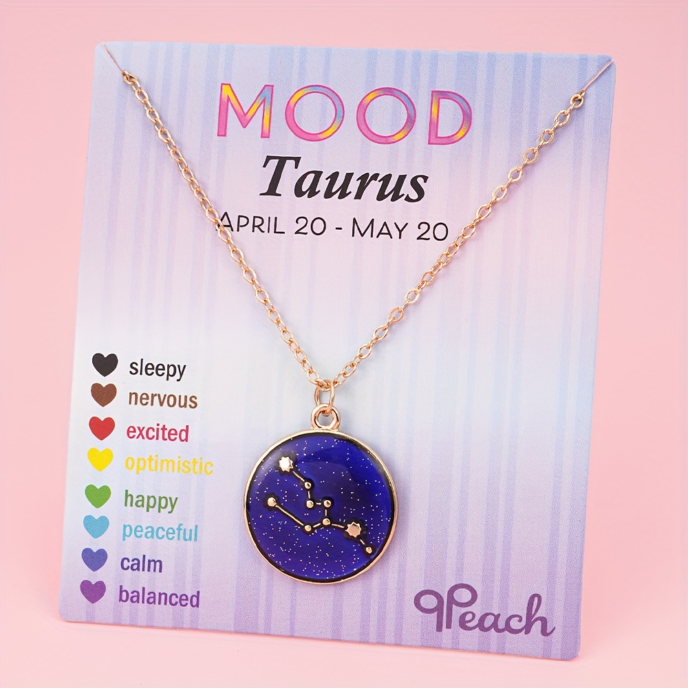 E-shop Sternzeichen-Temperatur-empfindlicher farbwechselnder Anhänger verstellbare Halskette – Modischer, niedlicher & exquisiter Schmuck für Damen,