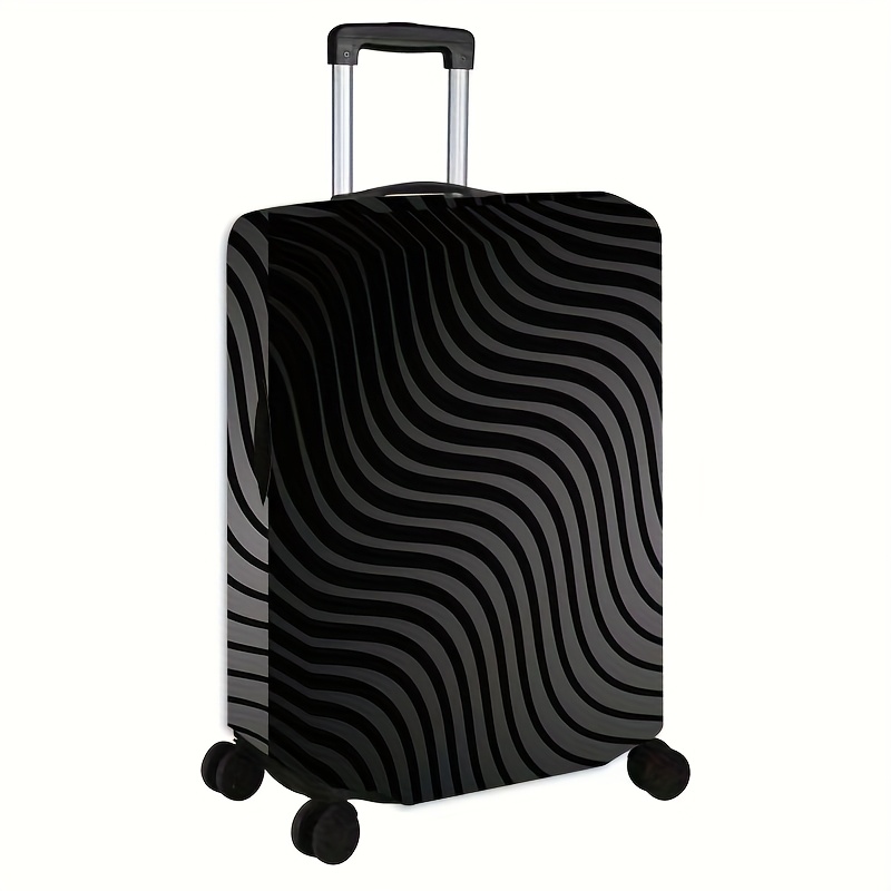 TEMU Essential Travel Item: A Black Suitcase Cover With Patterns, Suitable For Luggage, Airplane Suitcases, And Universal Wheel Luggage. This Elastic