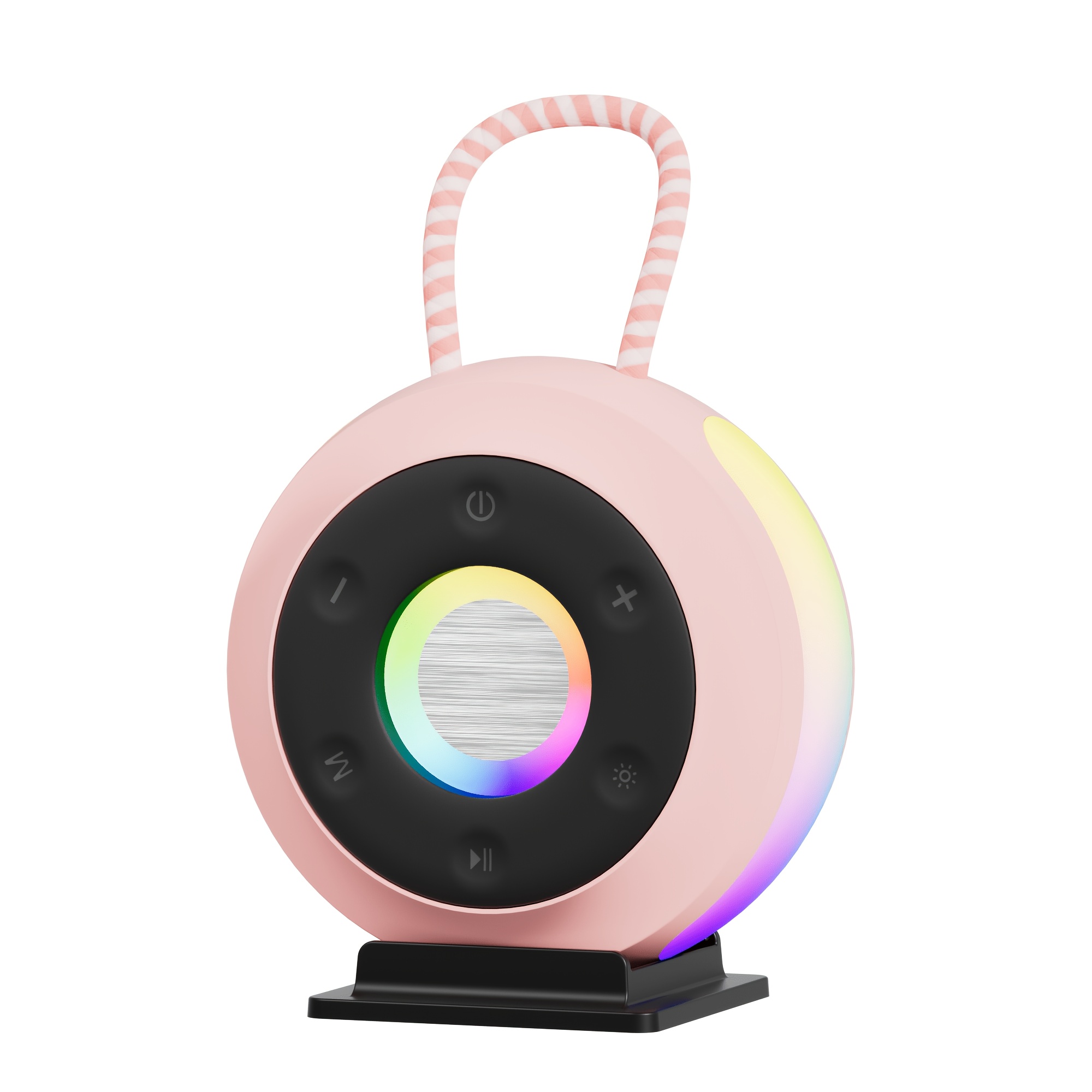 TEMU Friend Party Mini Portable Bluetooth Speaker Wireless Rgb Color Lights, High Fidelity Metal Diaphragm, Tf Card Function, Lanyard Anti-slip Tray,
