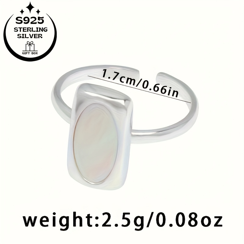 925 Sterling Silver Adjustable Faux Jade Inlay Ring