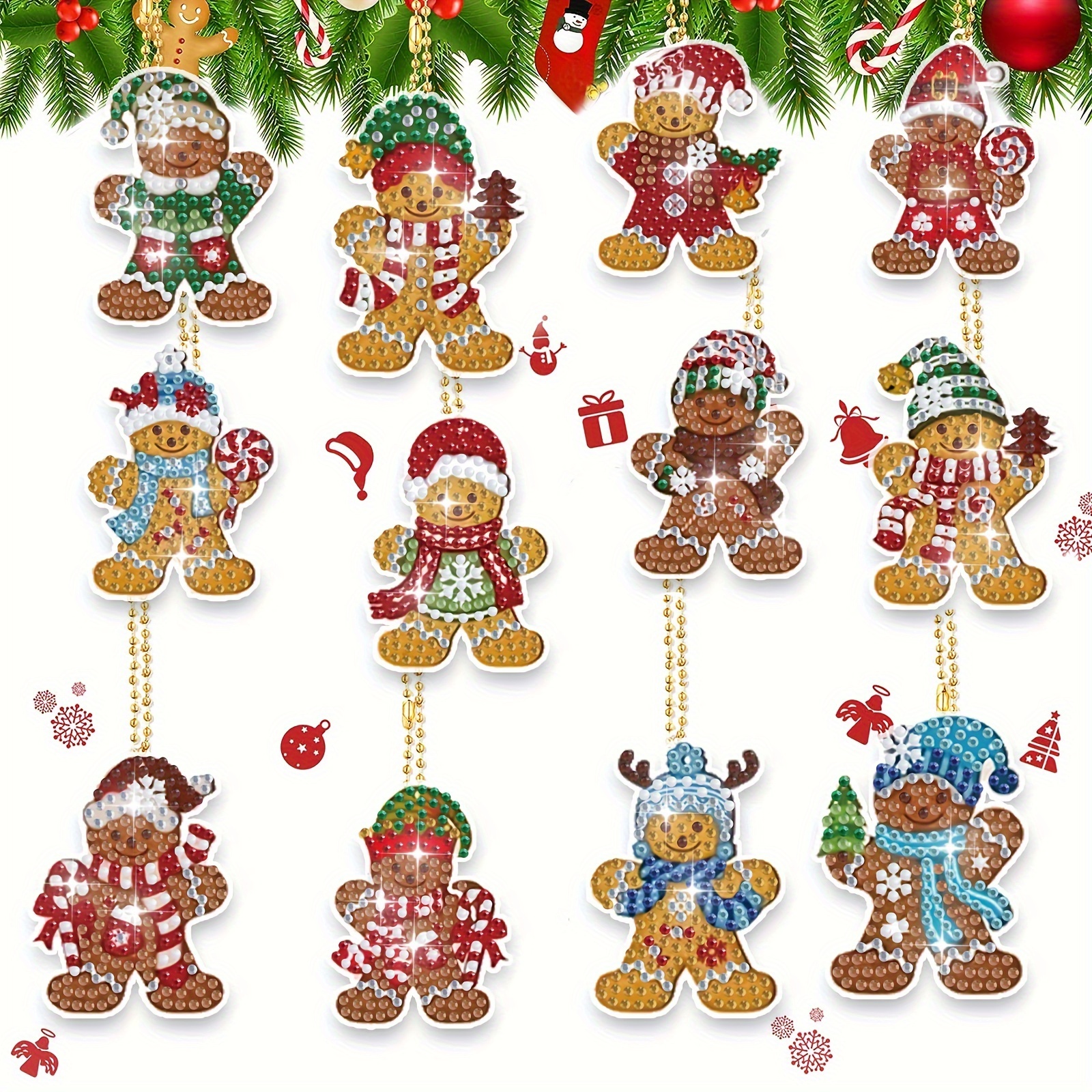 

12- Christmas Kit, Man , Round Diamond Art Pendant , Diy For & Ladies ,