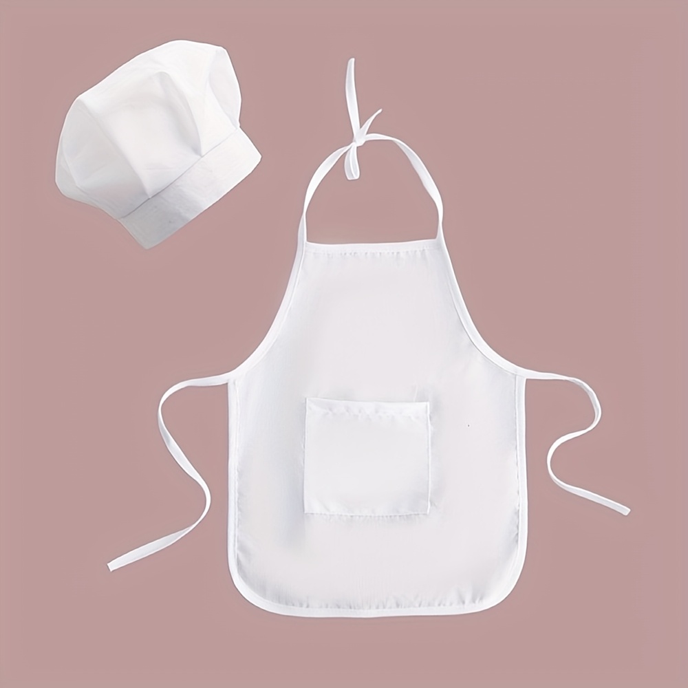 Image of Chef Apron And Hat Newborn Photography Outfits Hand-washable Polyester Clothing Apron Additions For Girl And Boy Gift