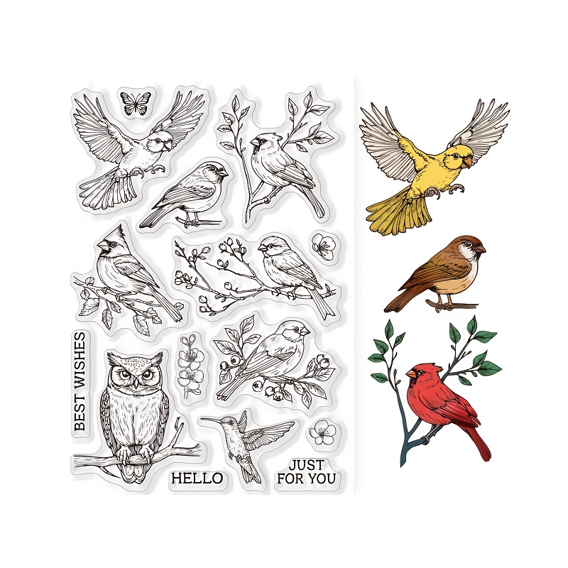 E-shop Transparenter Vogel Eule Stempel für Kartenherstellung, Prägen, Albumdekoration und Papierbasteln