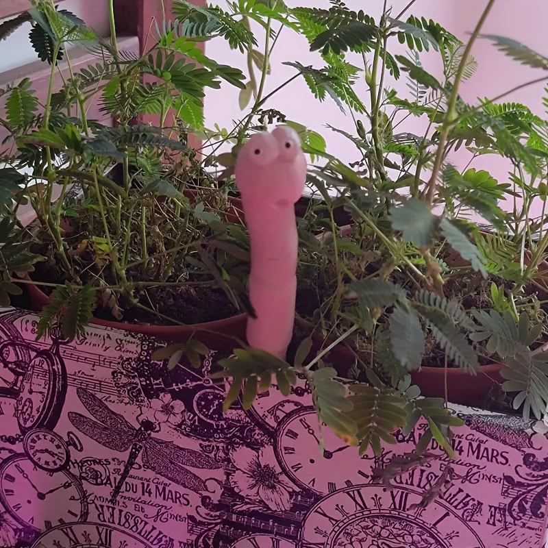 E-shop Niedliche Dirsty Worm Pflanzen-Dekorationen - Harz Garten- & Hofzubehör mit "Trink Mich" Logo, Keine Batterie Nötig, für Innen-/Außenpflanzen,