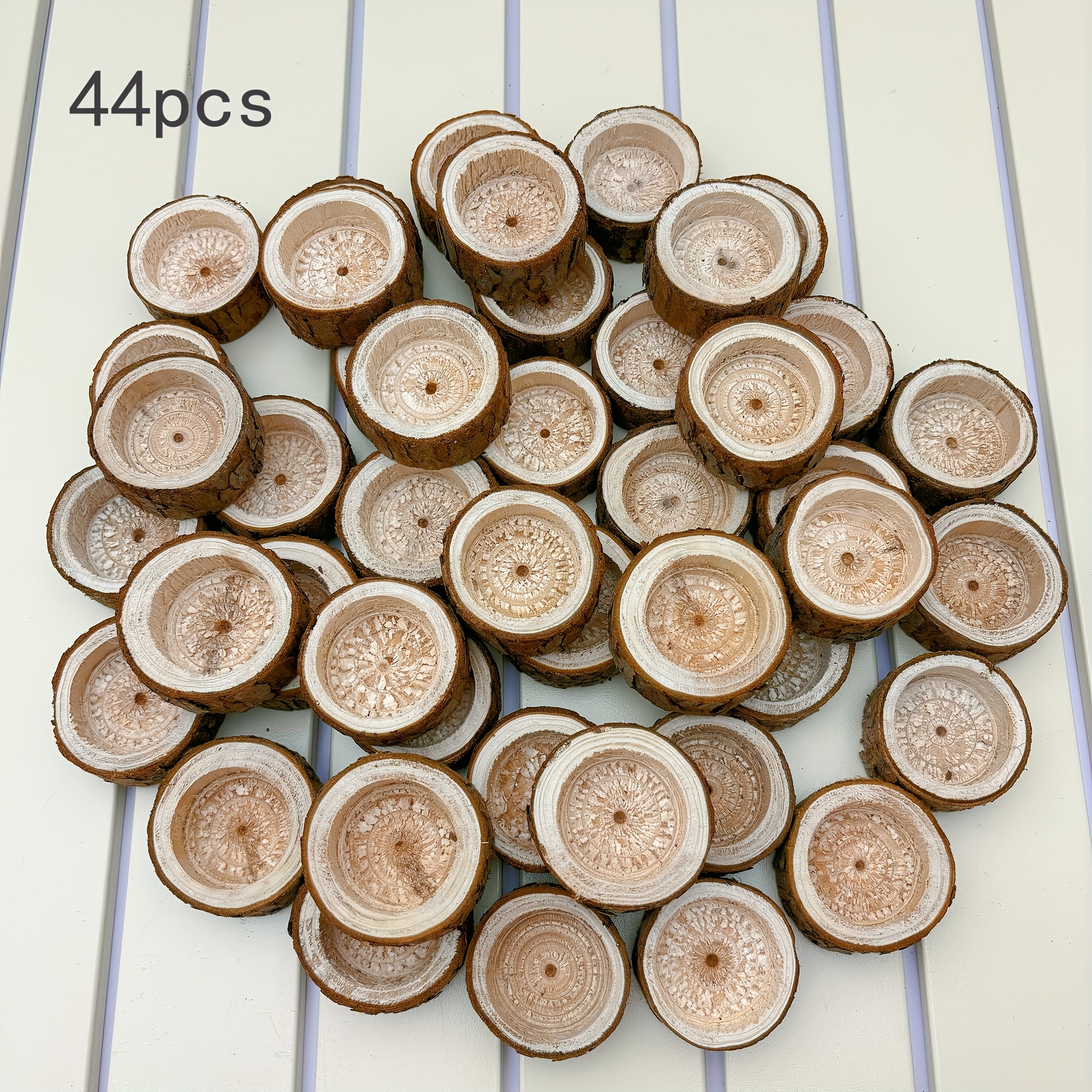 44 Pack 0.78 Inch Unfinished Wood Small Candlestick Holders | Suitable For Weddings | Birthdays (christmas/halloween/thanksgiving/valentine's Day/easter/hanukkah) Succulent Plant Home Decoration