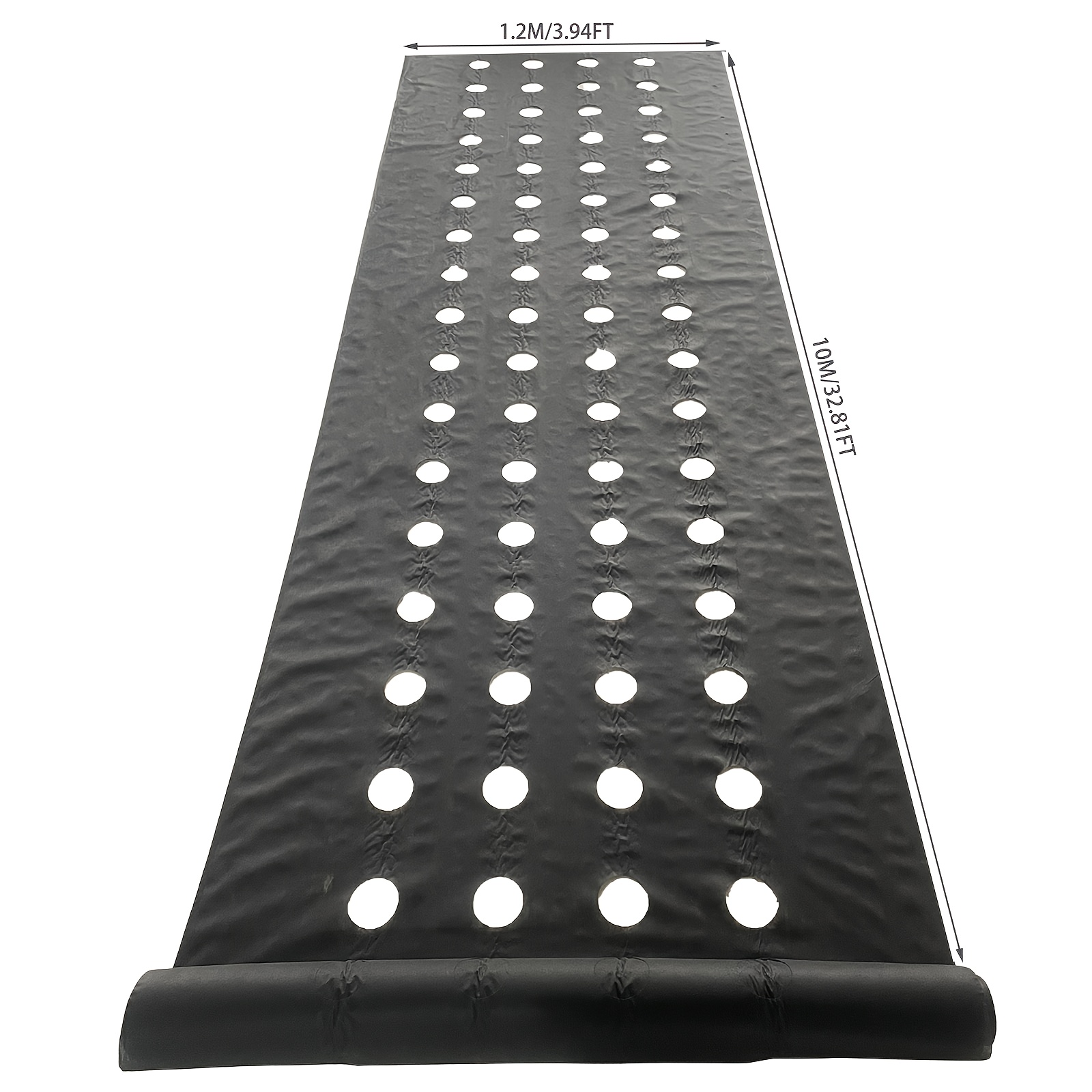 E-shop 1,2M x 10M Perforierte Unkrautvlies, mit 4 Löchern pro Reihe (8 cm Durchmesser), hergestellt aus atmungsaktivem und durchlässigem Vliesstoff -
