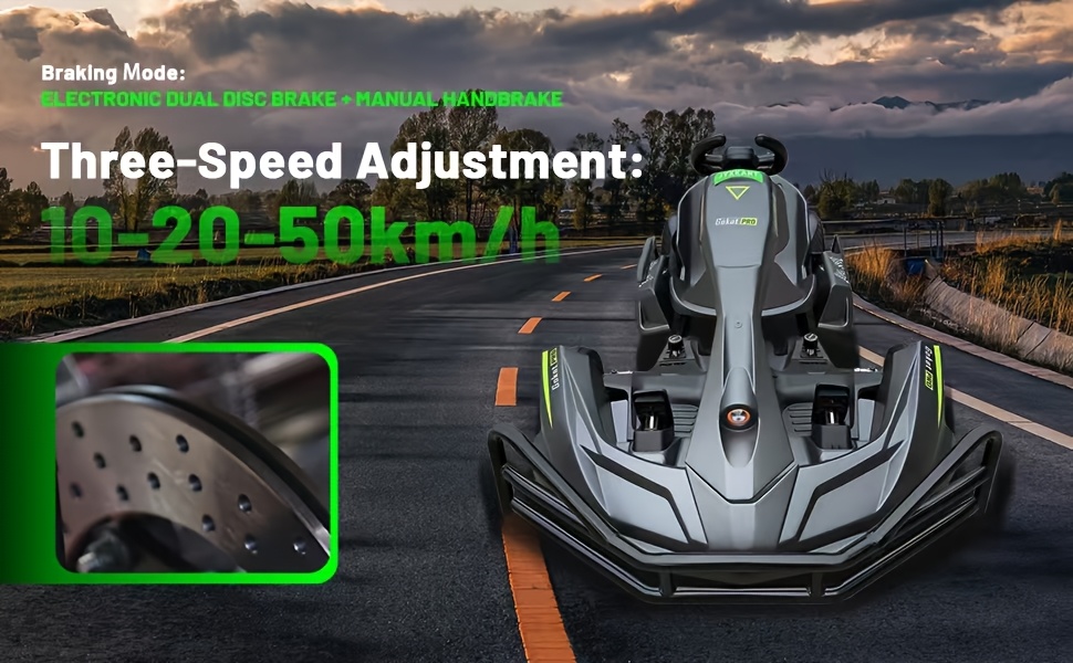 Go Karts for Adults, PRO Electric Go Kart Build In 1500W*2 AC Brushless Motor with 54V8A Removable Lithium Battery And Handbrake, 50km/h High Speed Drifting Gokart for Ages 14+ Up to 78.74inch/440.92LB