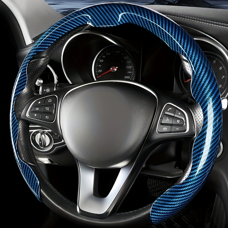 

Carbon Fiber Pattern 5d Steering Wheel Cover, Universal Non-slip Sweat-absorbing For All Seasons