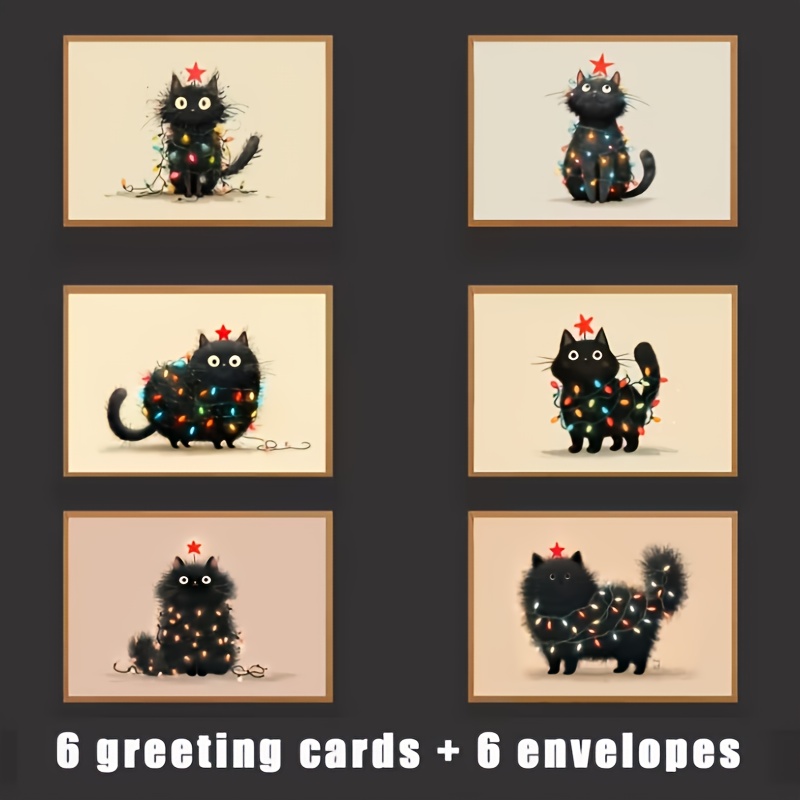 TEMU 12pcs Christmas & Pumpkin Greeting Cards With Envelopes - Festive Holiday Cards With & Designs, Self-sealing Envelopes, Festive Greeting Cards |