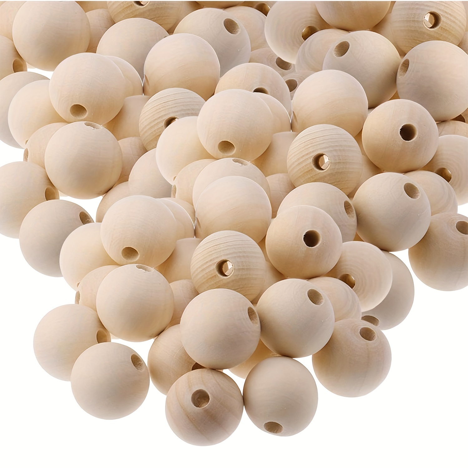 

50pcs 30mm Wooden Round Loose Beads For Jewelry Making Diy Creative Special Beaded Decors Arts Craft Supplies