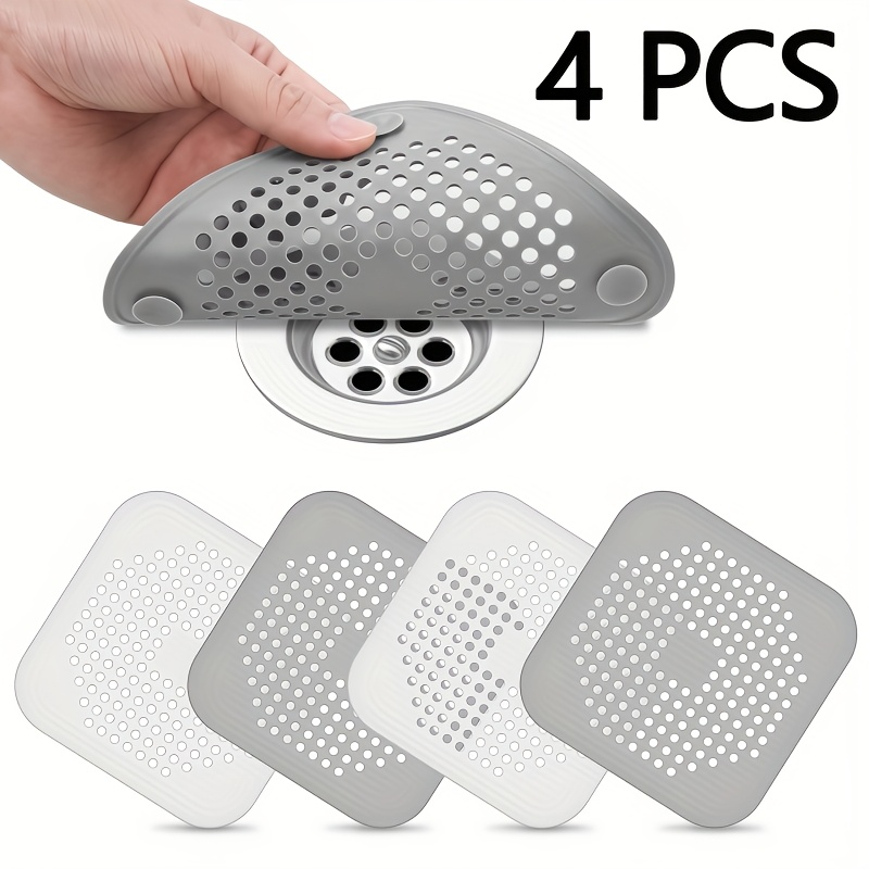 4 pack anti clogging drain strainers bathtub shower floor drain covers suitable for kitchen bathroom sink floor drains and more preventing pipe blockage   good no power required perfect gift for christmas halloween