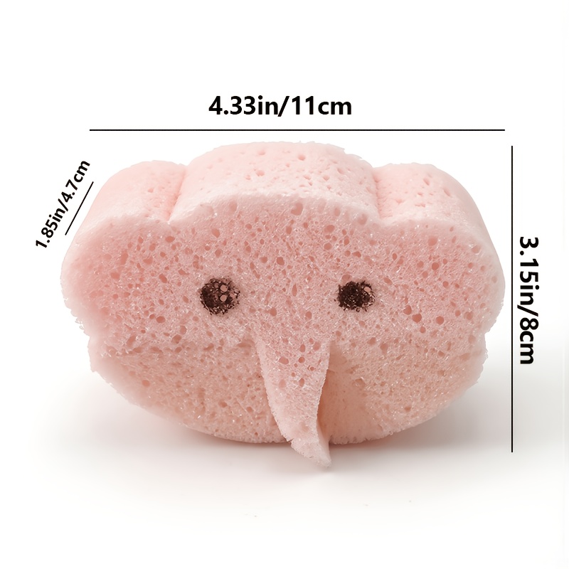 Macaron Elephant Bath Sponge, Soft Foaming Shower Pad