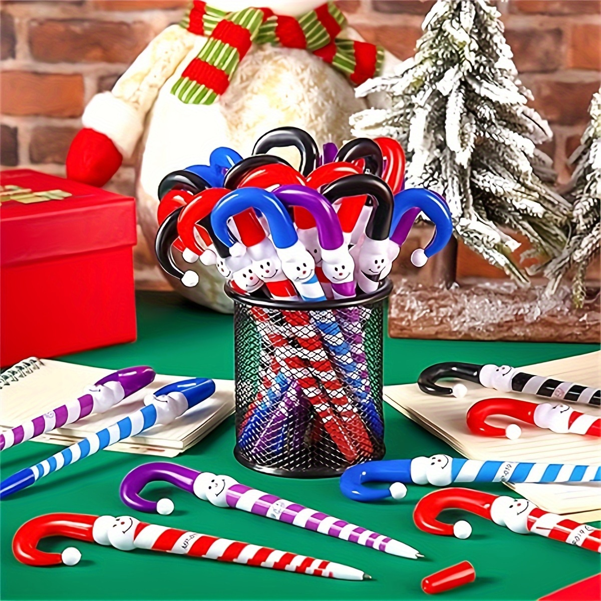 

[top-] 10pcs Christmas Snowman Ballpoint Pens , Writing For School & - Assorted