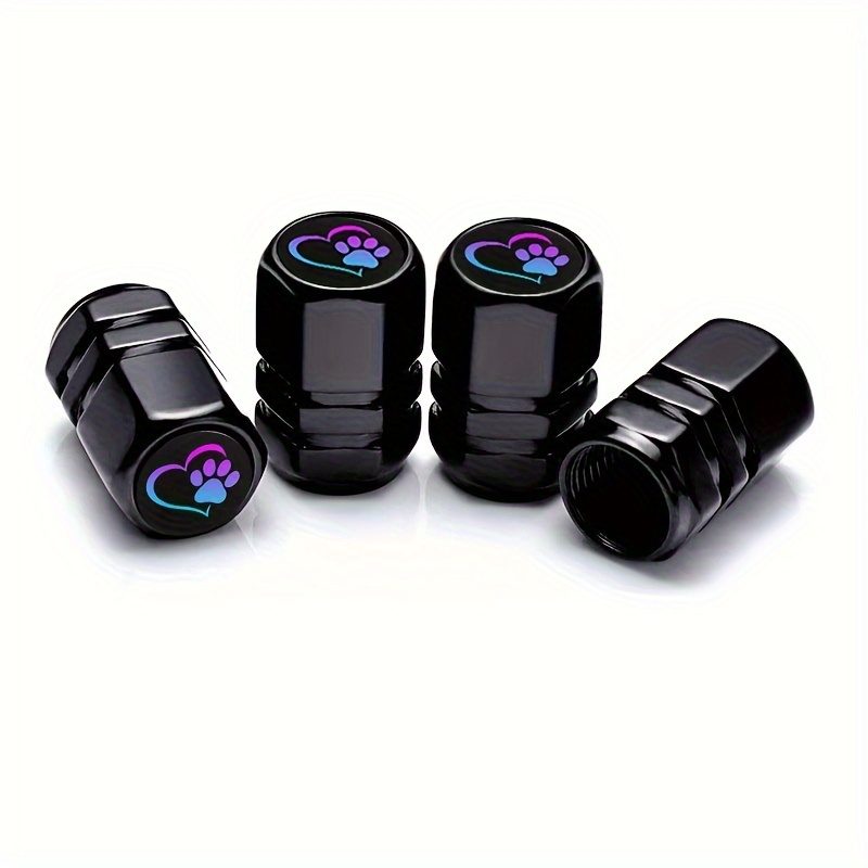 4pcs Tire Valve Cover Valve Stem Cover Is Suitable For All Cars, Trucks, Suvs, Motorcycles, And Cars, With Cute And Colored Footprints To To