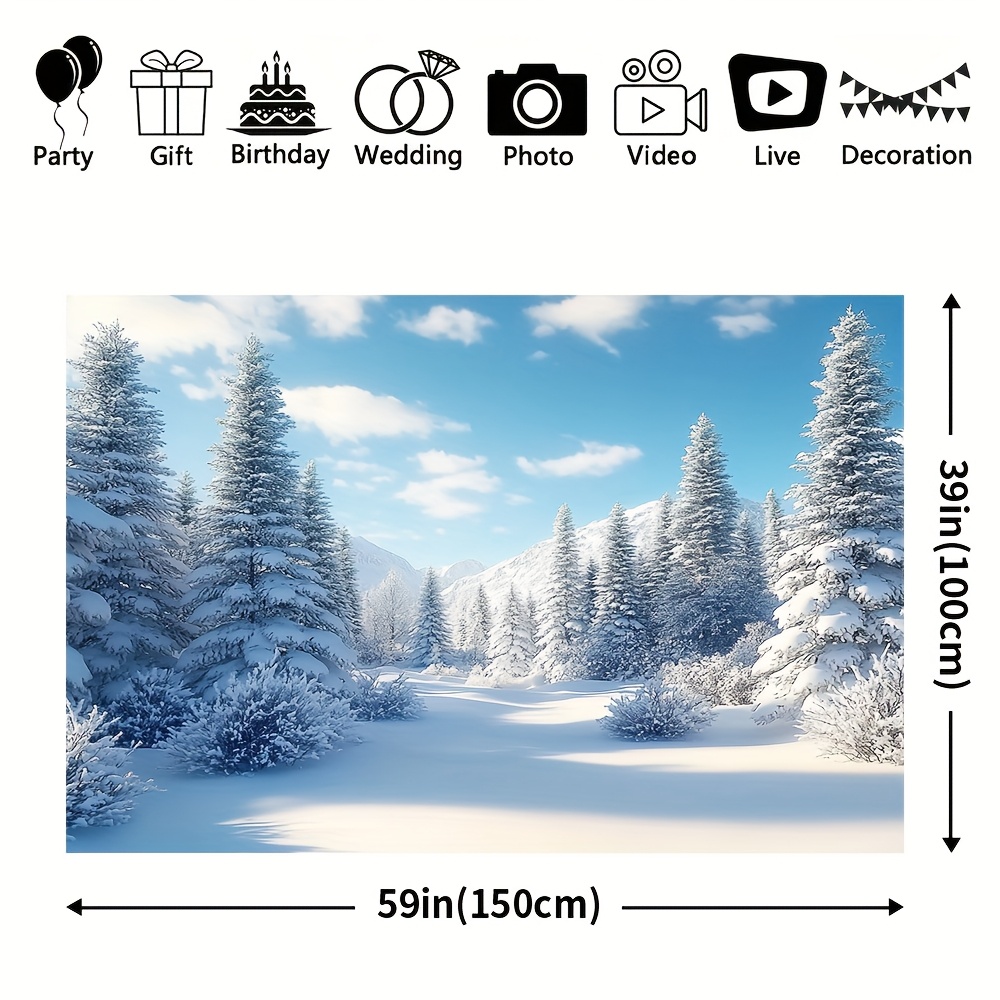 Winter Landscape Photography Background Cloth for Christmas