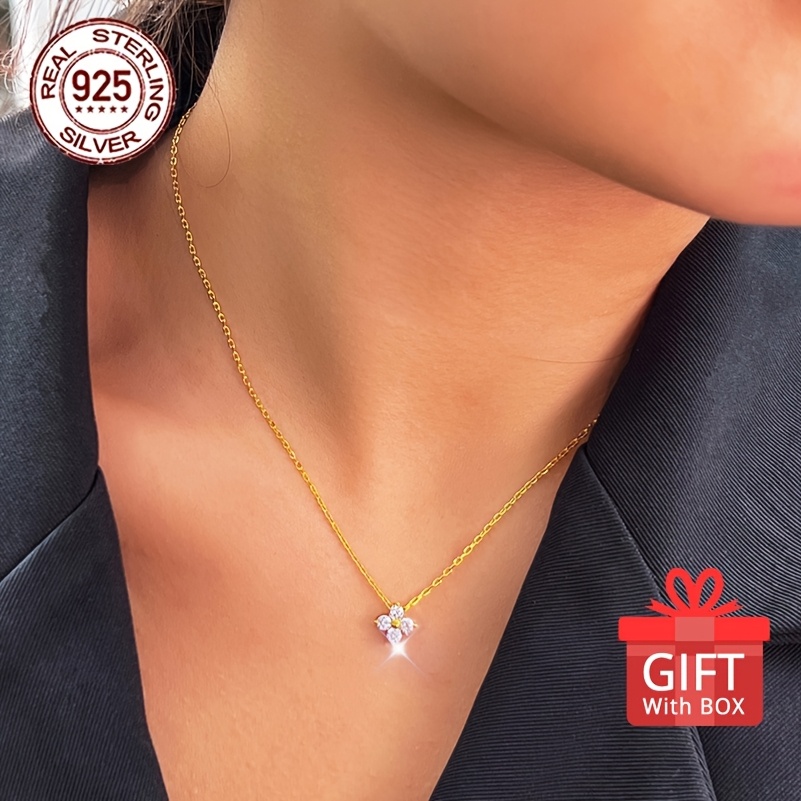 925 Silver 4-Leaf Clover Pendant Necklace