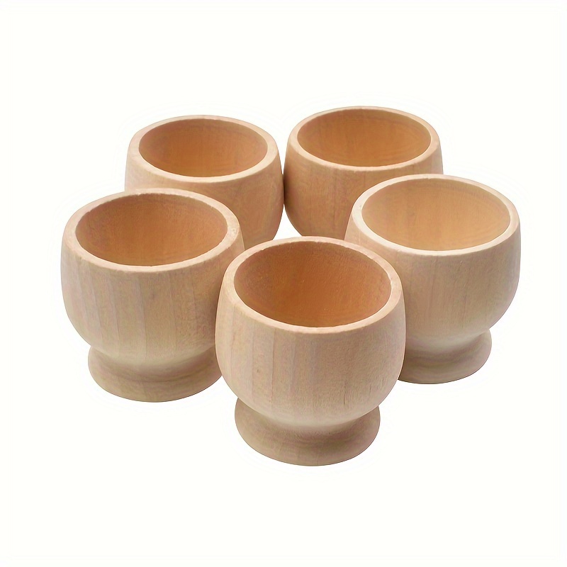 

5pcs Wooden Imitation Egg Holder Charms For Decoration