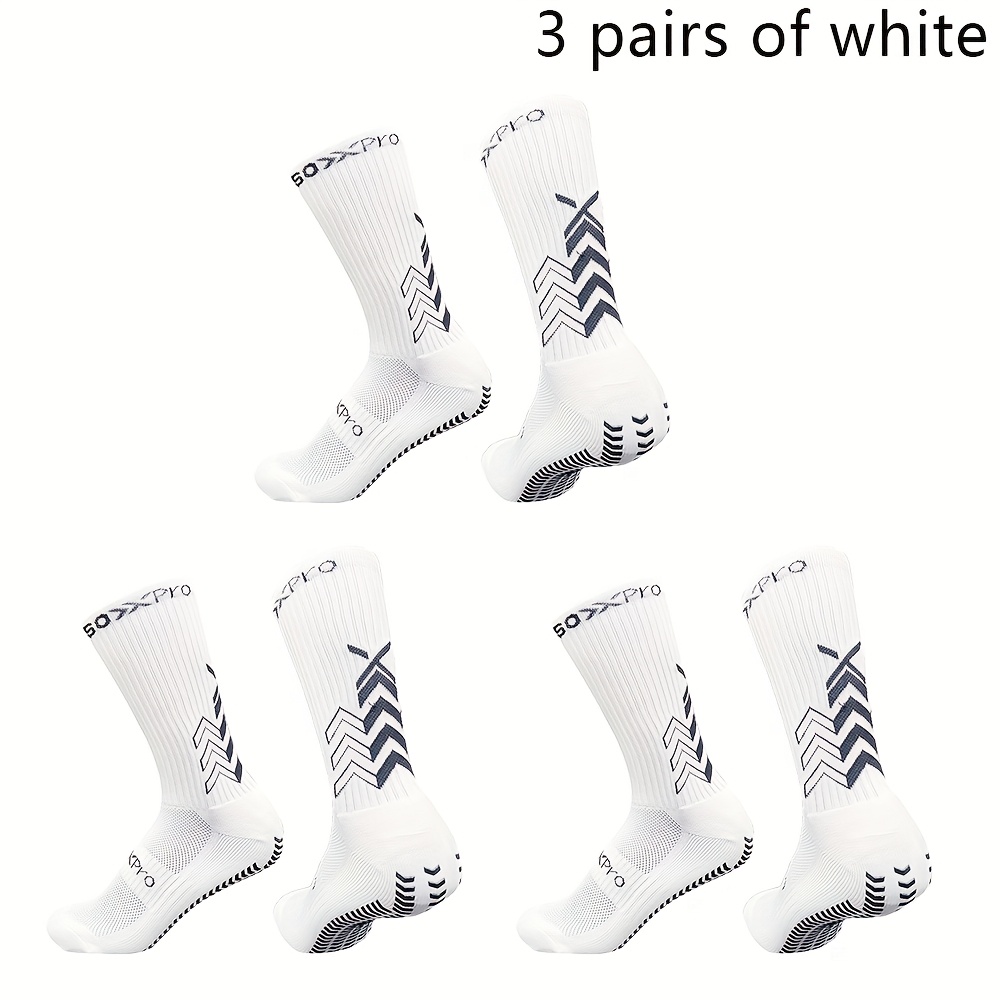 TEMU 3 Pairs Of Men's And Women Sports Socks Professional Football Featuring Non-slip Rubber Grips Suitable For Running And Basketball Games Unisex