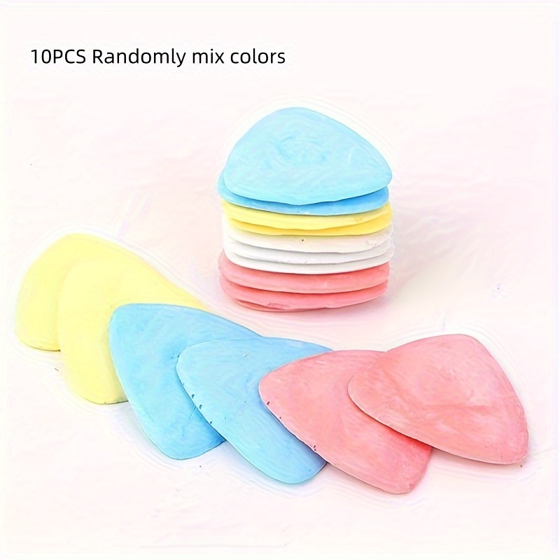 10pcs Random Color Triangle Tailor Chalk Set - Sewing Accessories Hemming Fabric Marking Pen In White, Pink, Red, Yellow, Blue Crafting