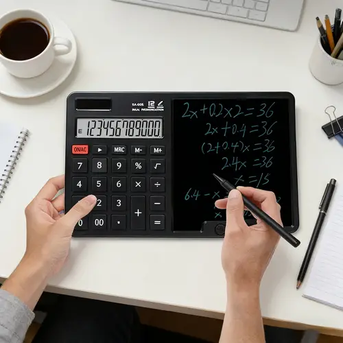 Whiteboard Writing Math calculator with writing pad sold on Temu Philippines