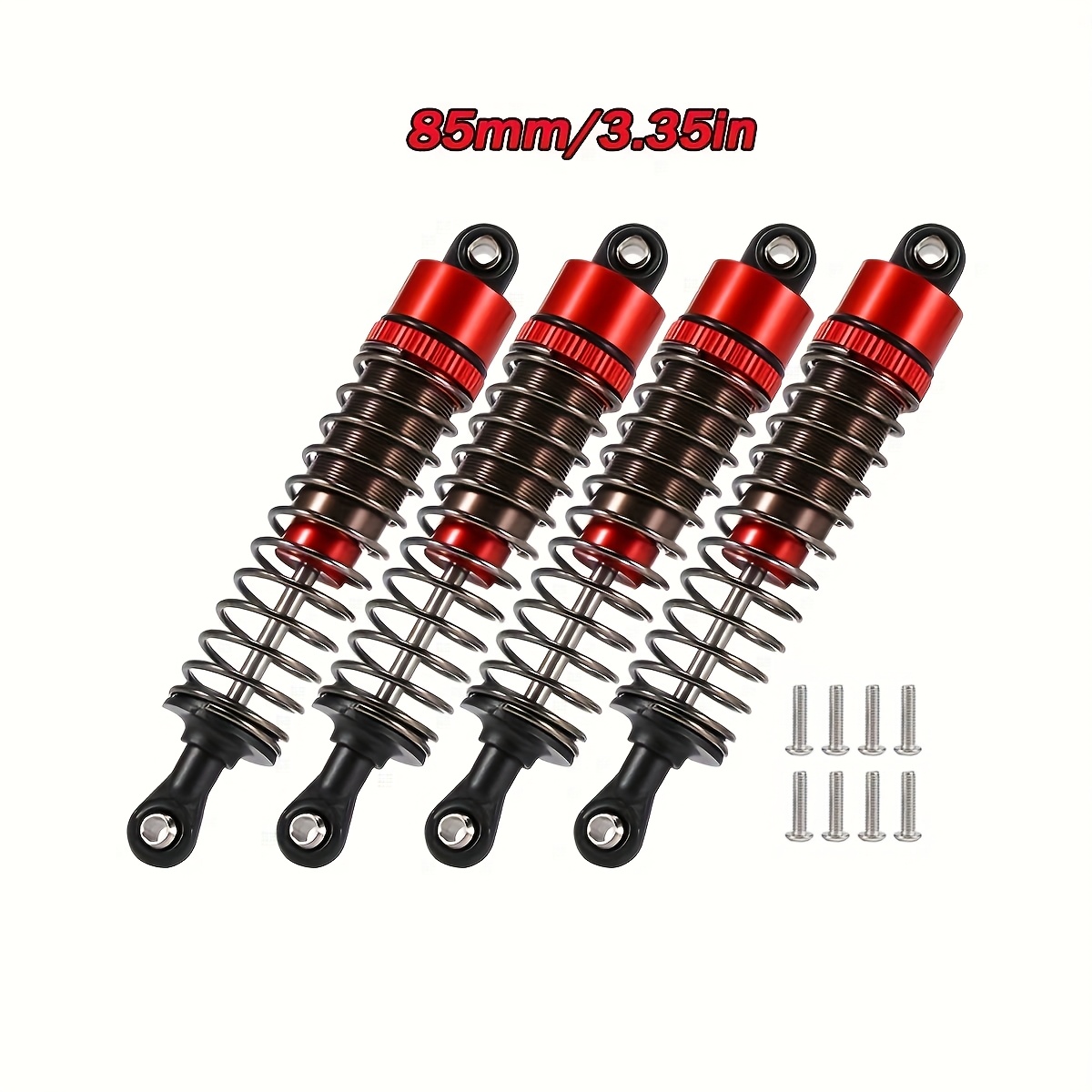 Amortisseurs Métalliques Pour Voitures RC - 70mm à 120mm, Ensemble De 4 Avec Ressorts De Rechange - Parfait Pour Axial SCX10, CC01, RR10 - 3