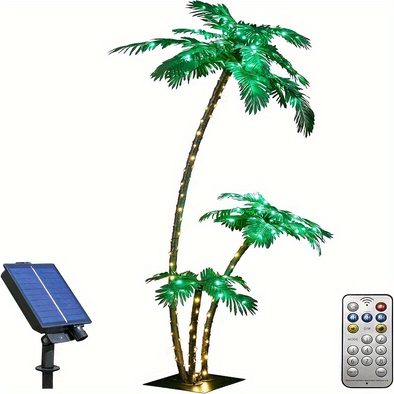 

:led Solar Powered Artificial Palm Tree, Outdoor Christmas Yard, Pool Decorations, Artificial Plants, Artificial Trimming