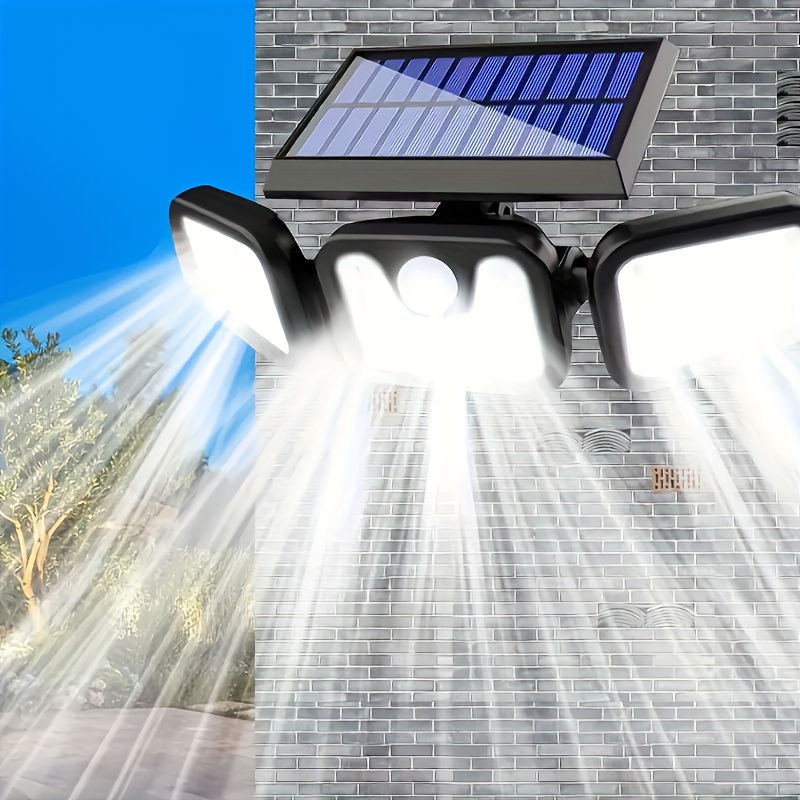 E-shop 74LED Induktions Solar Flutlicht, Drei-Stufen-Dimmung, Hof Garage Beleuchtung, IP44, Garten Terrasse Automatisches Nachtlicht, High-Density LED