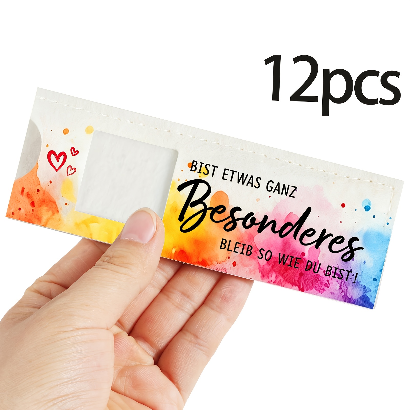 TEMU 12pcs Felt Party Gift Box Packaging, Chocolate Box Printed With German "you Are Something , Stay Are!" Gift, Suitable As Wedding, Baptism,