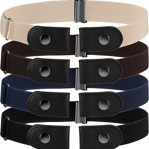 4pcs non curling elastic belts invisible adjustable suitable for jeans and casual wear vintage for beach date nights etc multifunctional fashion belt fashion belt without elastic belt mature occasions
