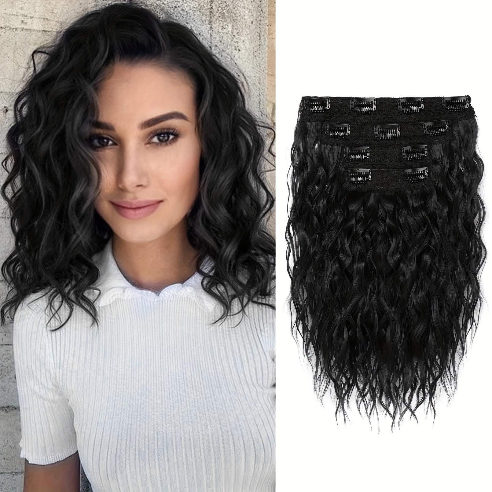 

4pcs In 12" Curly Female Wig