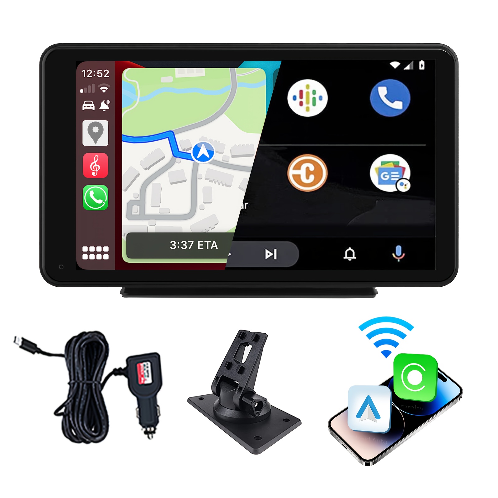 

Plimpton 7" Portable Car Gps System With Touch Screen - For & Carplay Compatible, , ,, , Includes Mount & Cables, Fit For Cars, Trucks, Suvs, Plimpton