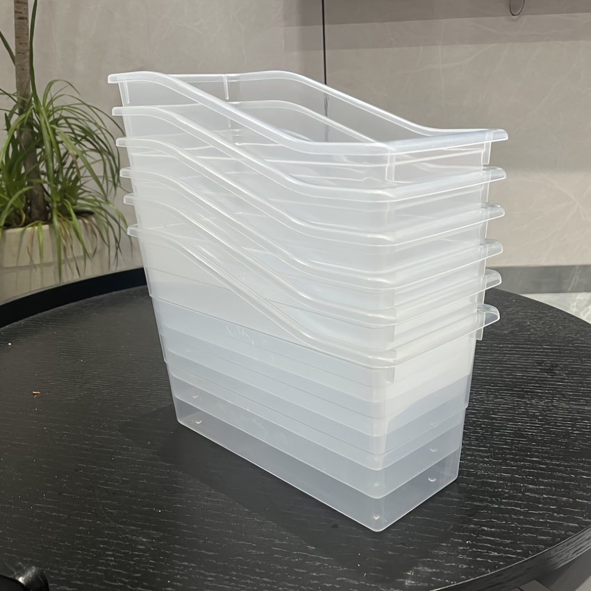 

6-pack Clear Plastic Storage Boxes, Contemporary Style, Stackable, For Office Desk, Kitchen Spices, Bathroom , Toys, Cosmetics,