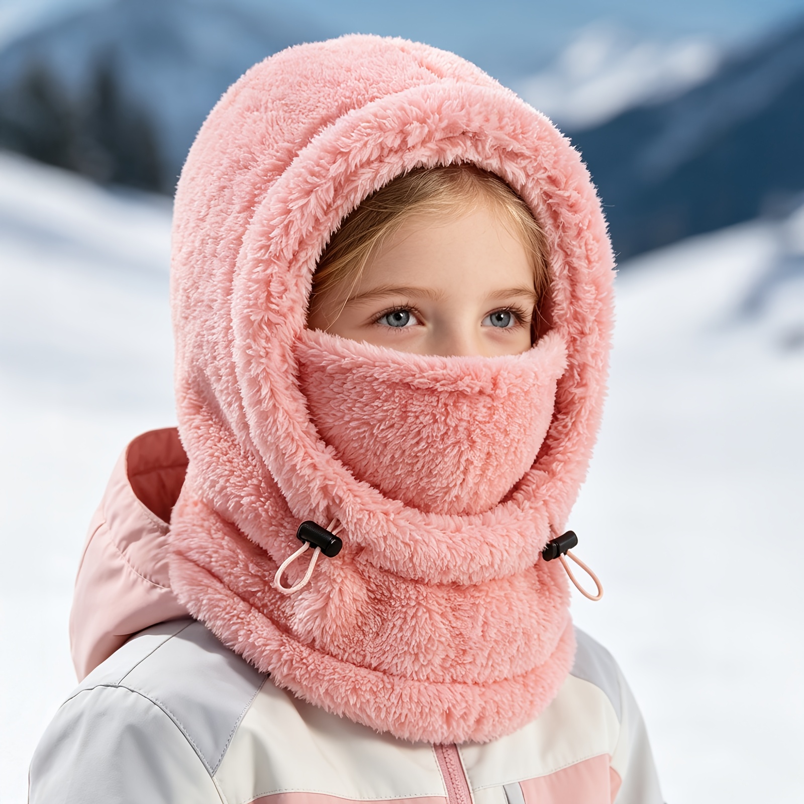 Youngsters' Adjustable Drawstring Balaclava Hat for Outdoor Activities