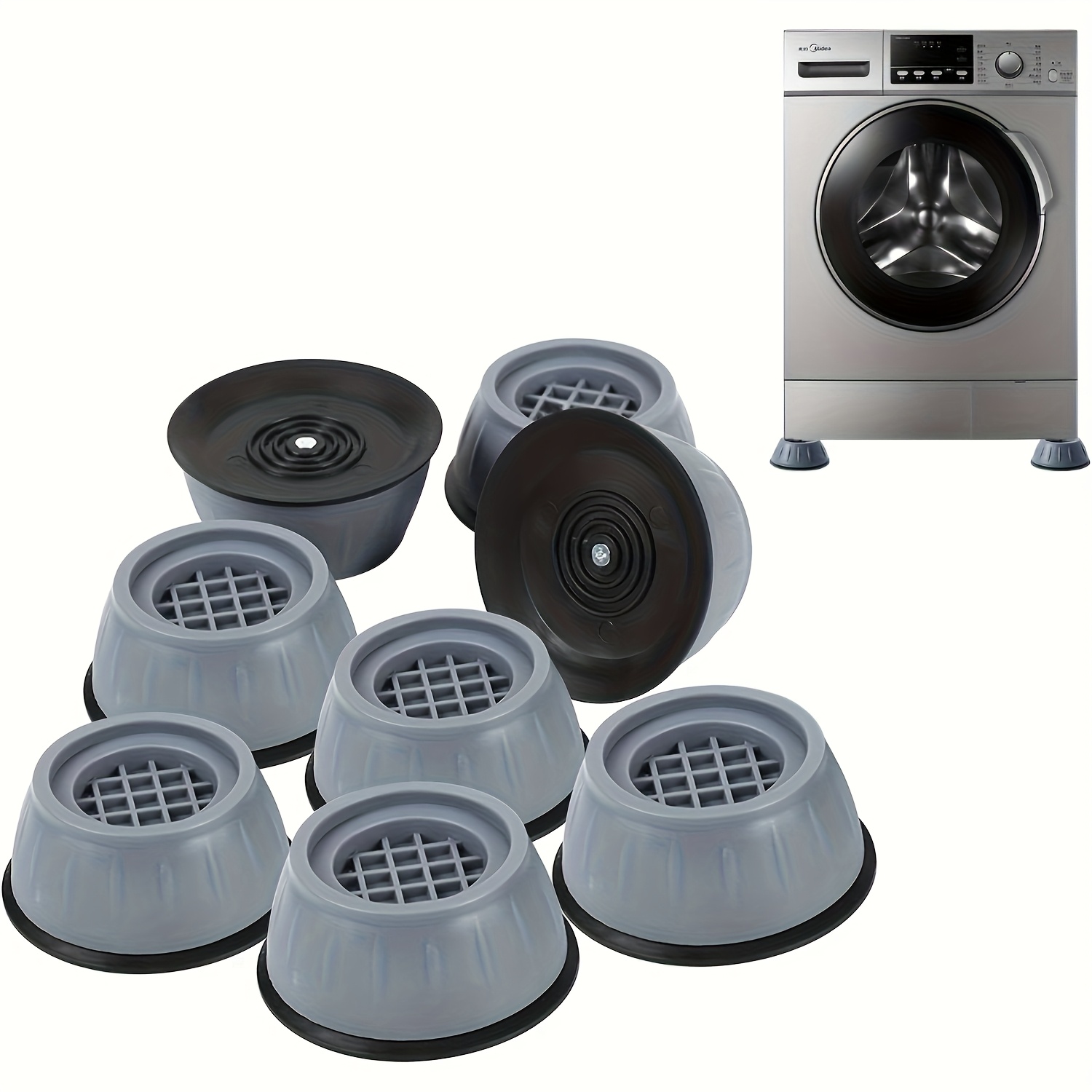 E-shop Waschmaschinenhalterung Anti-Vibrations-Pad 8-teiliges Set, Gummi Waschmaschine Trockner Anti-Rutsch Stoßdämpfung und Geräuschreduzierung