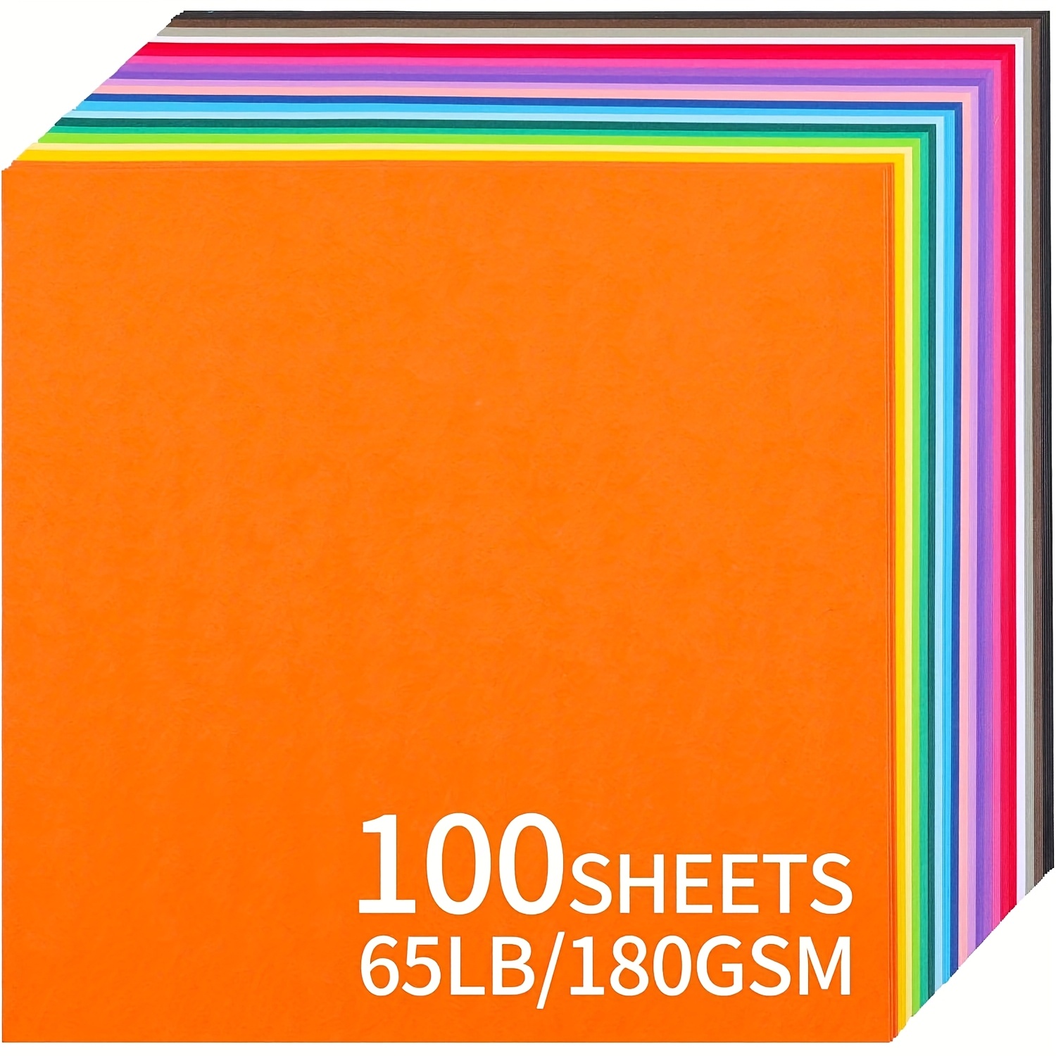 TEMU A Pack Of 100 Sheets Of 12x12 Inch Colored Cardstock In 20 Vibrant Colors, 180gsm Paper Suitable For Card Making, Scrapbooking, And Arts And