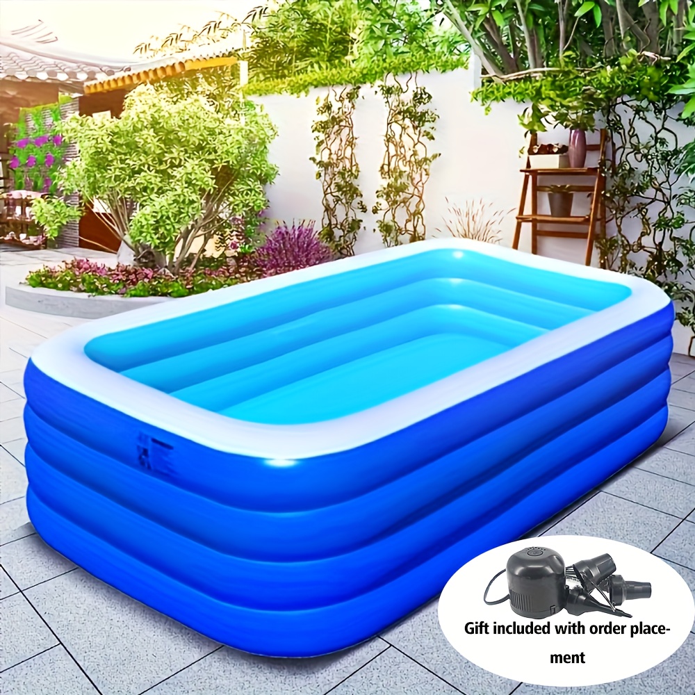 Giant Inflatable Rubber Swimming Pool Big Size Big Portable Swimming Pools  Large Inflatable Swimming Pool Blue