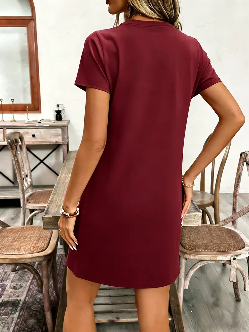 burgundy t shirt dress Down, Set, Chic T-Shirt In Maroon Impressions Online Boutique Heres why youll love it Women's 100% Organic Cotton T-Shirt