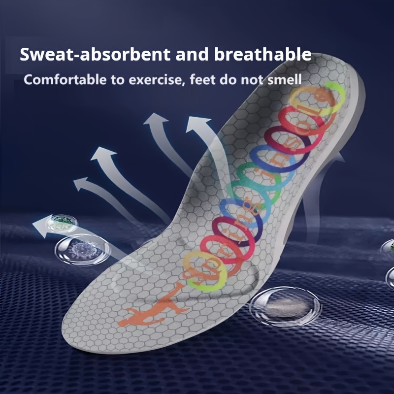 1pair Waveshape Pattern Spring Insoles, Running Air Cushion  Shock-absorbing Insoles For Men And Women, Arch Support Breathable Sports  Insoles