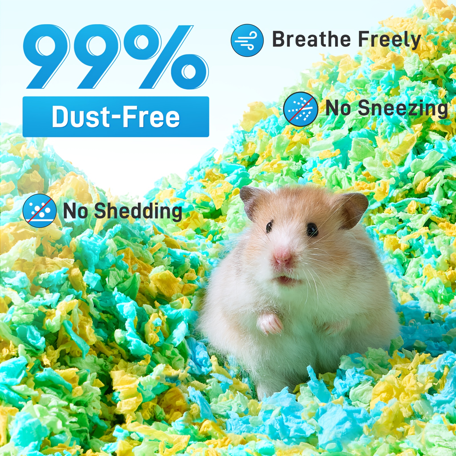 3pcs Small Pet Bedding, Dust-Free Odor Control Paper Substrate