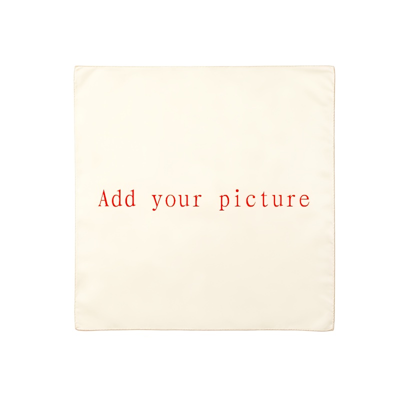 TEMU Diy Custom Square Scarves From Your Own Photos, Personalized Scarves With Self- Photo Patterns, Commemorative Portrait Printing, Couple Photo