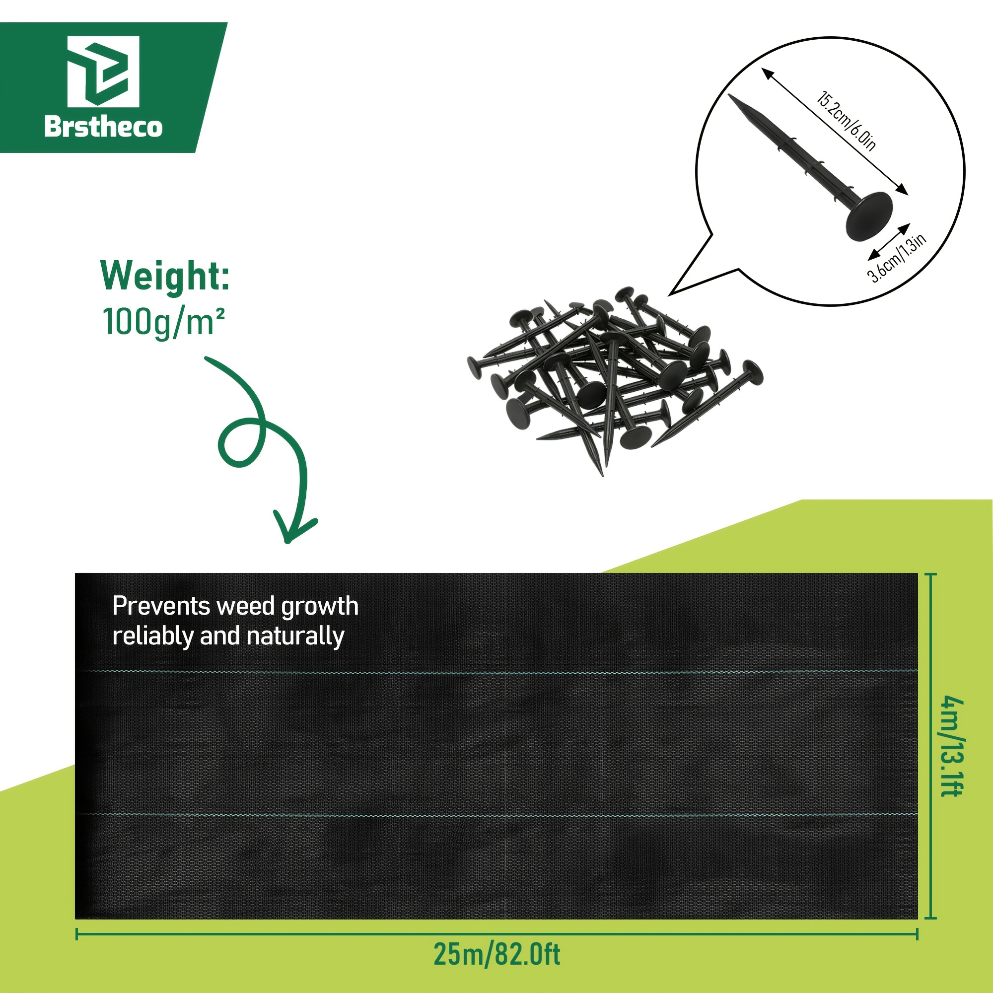Image of 2pcs Heavy Duty Weed Control Membrane Garden Weed Barrier Fabric For Landscaping Driveway Gravel Artificial Grass Lawn Black Woven Roll Ground Cover